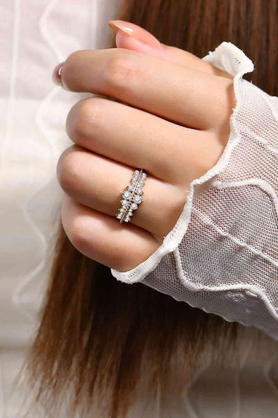 Moissanite 925 Sterling Silver Ring with Dazzling Design