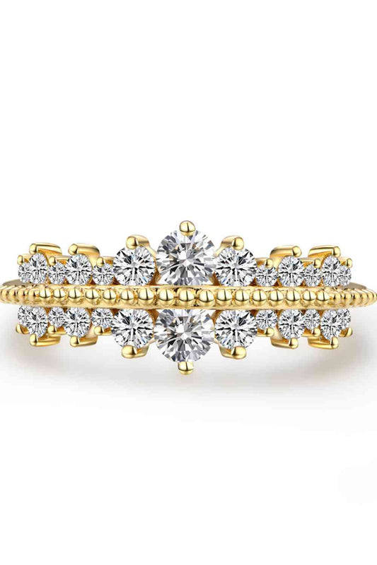 Moissanite 925 Sterling Silver Ring with Dazzling Design