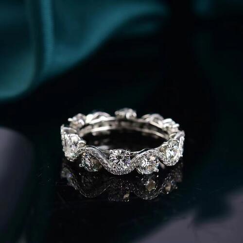 Stunning Moissanite 925 Sterling Silver Ring for Elegance