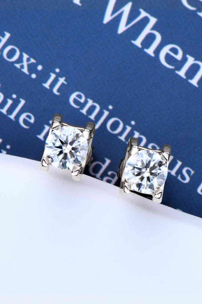 Moissanite 925 Sterling Silver Stud Earrings Elegant Sparkle For Everyday Wear Gift For Her