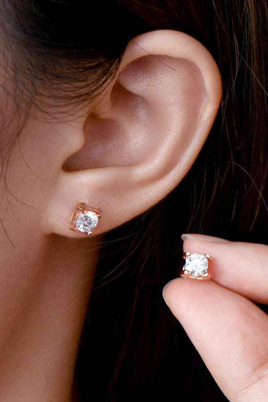 Moissanite 925 Sterling Silver Stud Earrings Elegant Sparkle For Everyday Wear Gift For Her