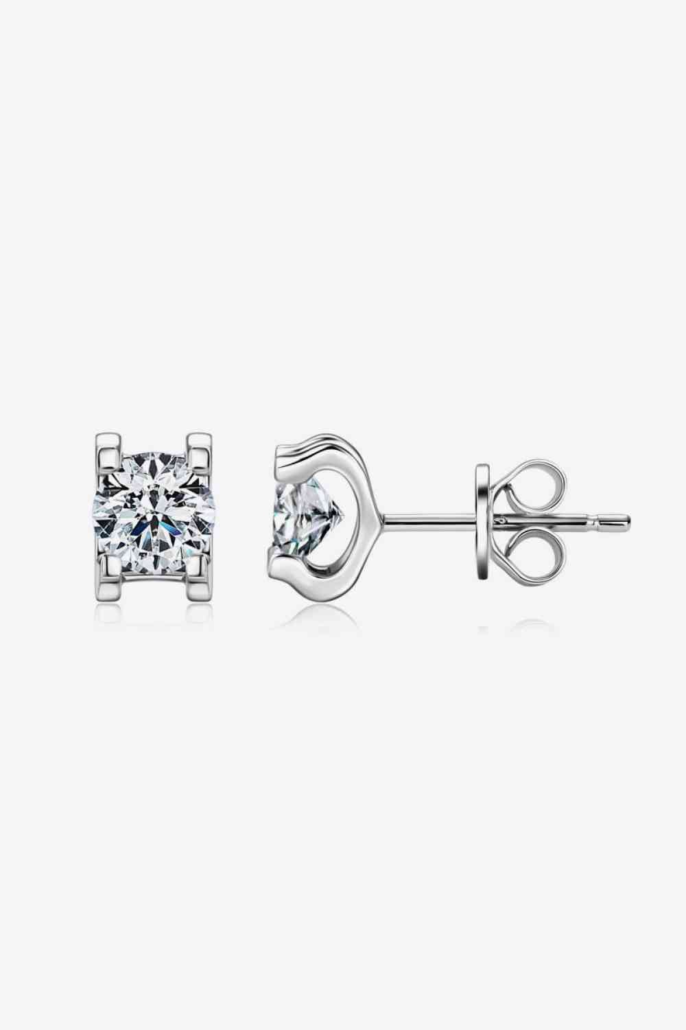 Moissanite 925 Sterling Silver Stud Earrings Elegant Sparkle For Everyday Wear Gift For Her