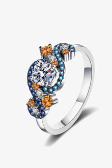 Moissanite Contrast 925 Sterling Silver Ring for Elegance