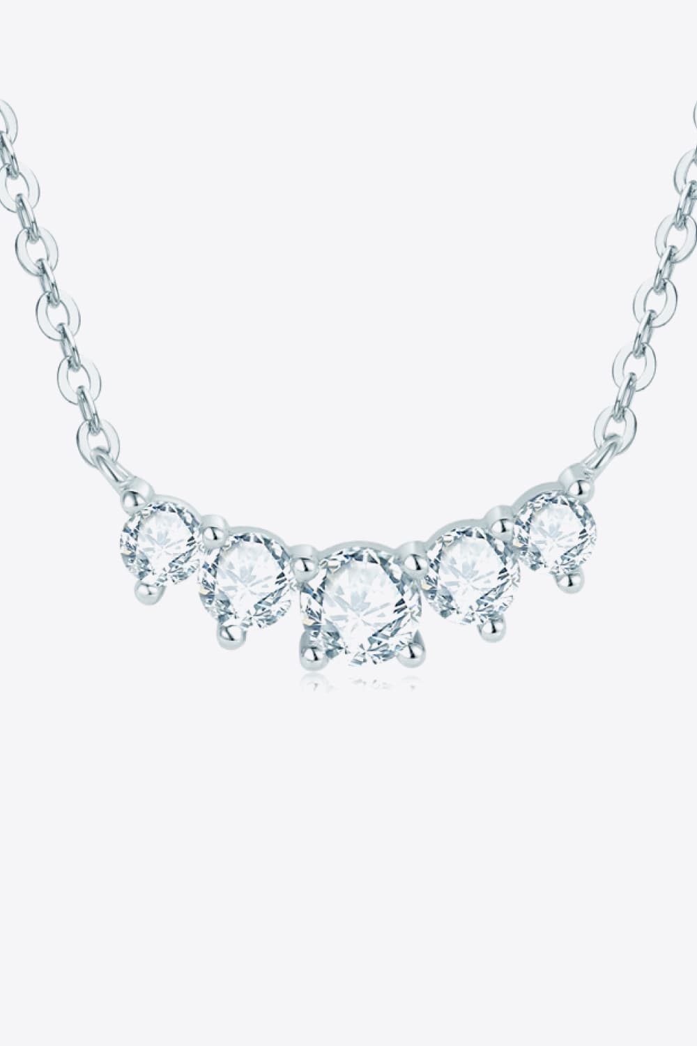 Elegant Moissanite Pendant Necklace in Sterling Silver
