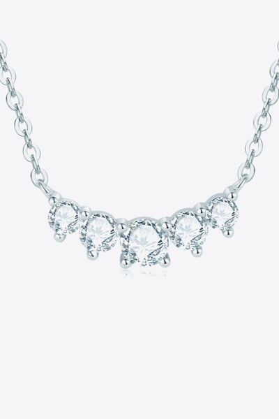 Elegant Moissanite Pendant Necklace in Sterling Silver