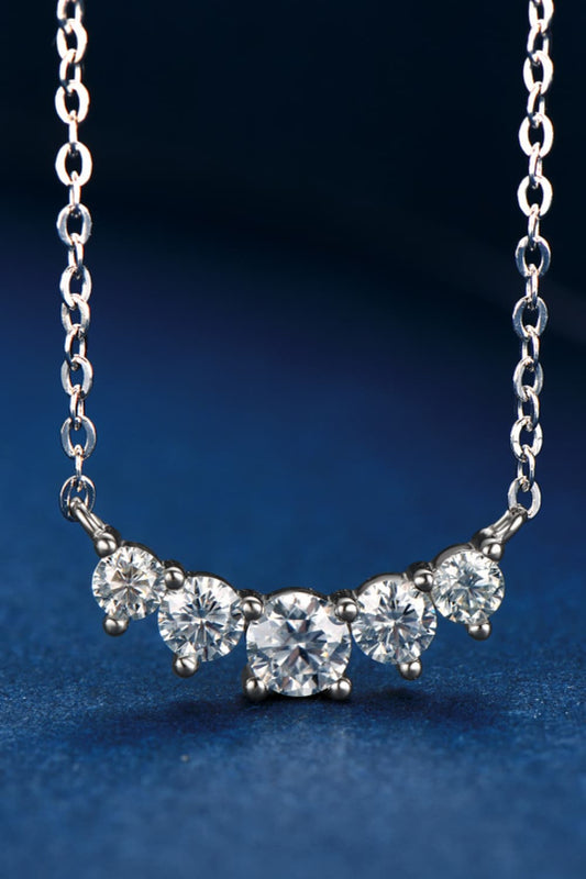 Elegant Moissanite Pendant Necklace in Sterling Silver