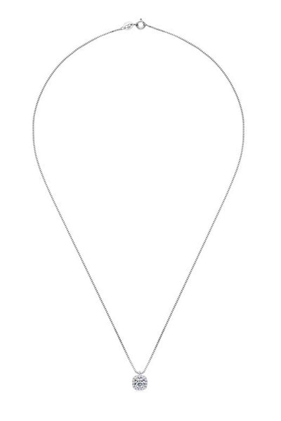 Moissanite Pendant Necklace Platinum Plated Elegant Style Timeless Sparkle Jewelry Gift For Her