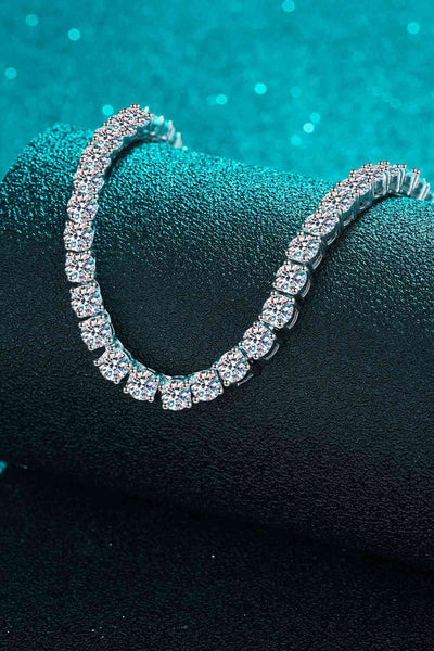 Moissanite Rhodium-Plated Necklace with Dazzling Sparkle