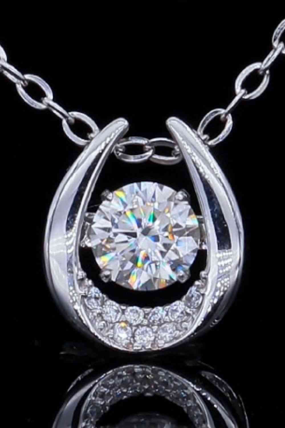 Moissanite Zircon Pendant Necklace in Sterling Silver