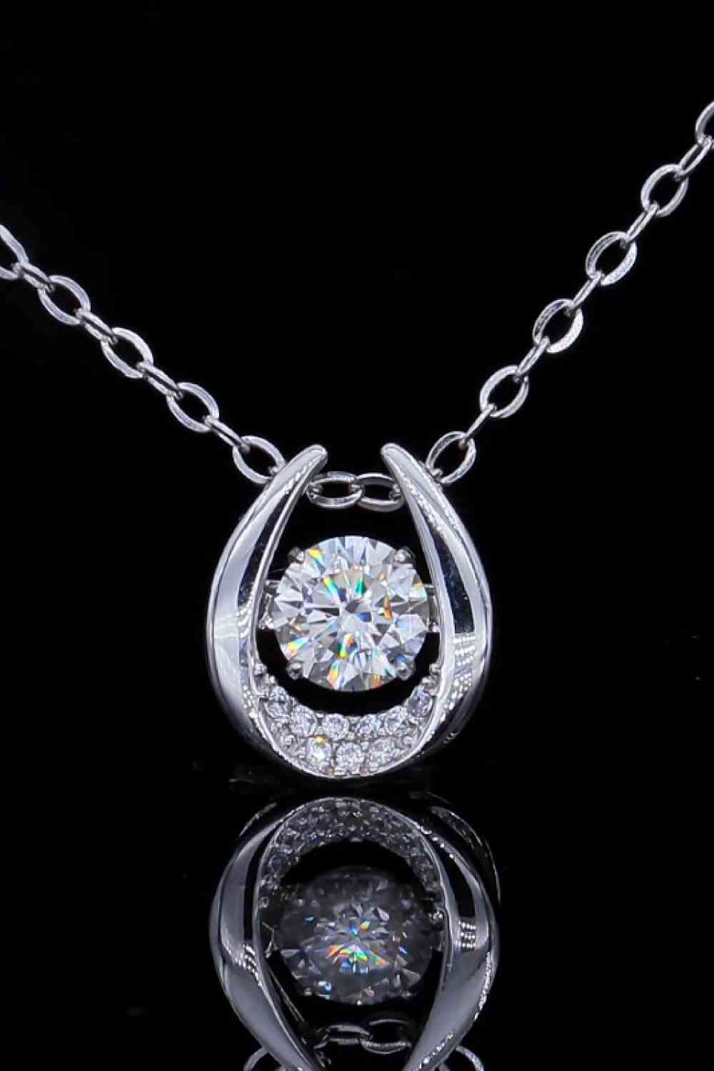 Moissanite Zircon Pendant Necklace in Sterling Silver