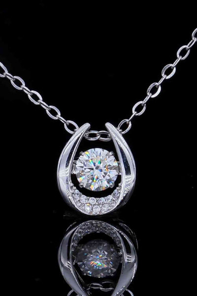 Moissanite Zircon Pendant Necklace in Sterling Silver