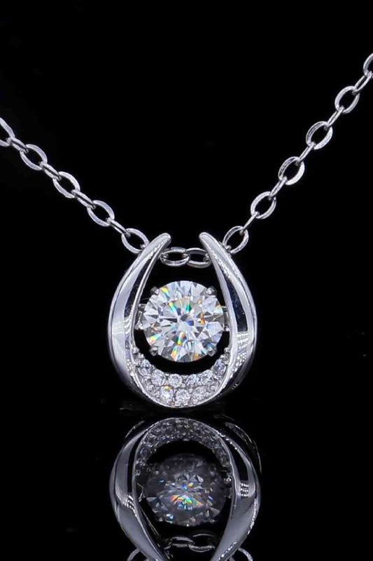Moissanite Zircon Pendant Necklace in Sterling Silver