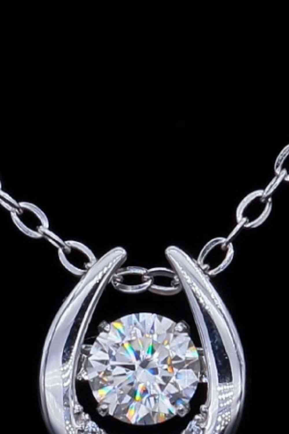 Moissanite Zircon Pendant Necklace in Sterling Silver