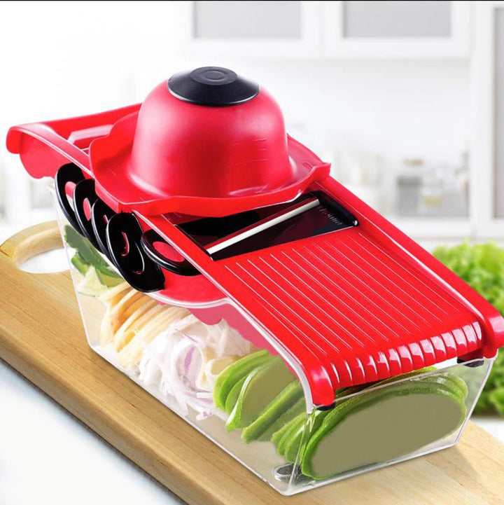 Multi-function Vegetable Food Cutter Fruit Slicer Easy Clean Store with 6 Blades Peeler
