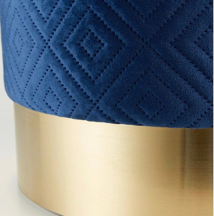 Navy Blue Velvet Stool