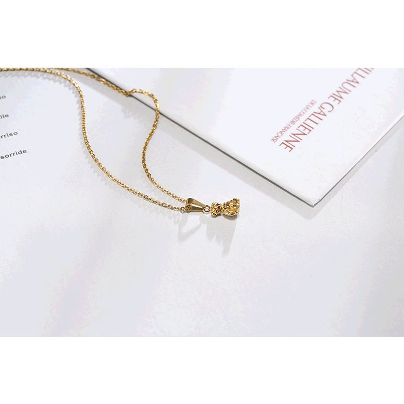 New Korean Version Of Cute Bear Cartoon Necklace Female Ins Trend Design Fashion Simple Girl Collarbone Chain