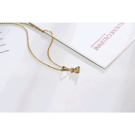 New Korean Version Cute Bear Cartoon Necklace For Women Ins Trend Design Fashion Collarbone Chain Accessory