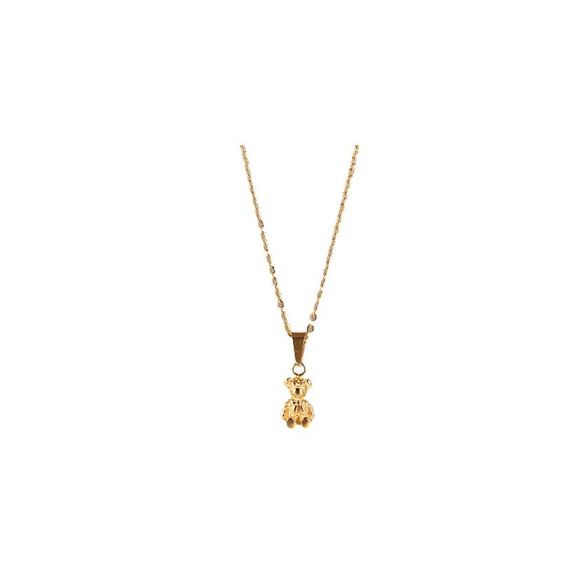 New Korean Version Cute Bear Cartoon Necklace For Women Ins Trend Design Fashion Collarbone Chain Accessory