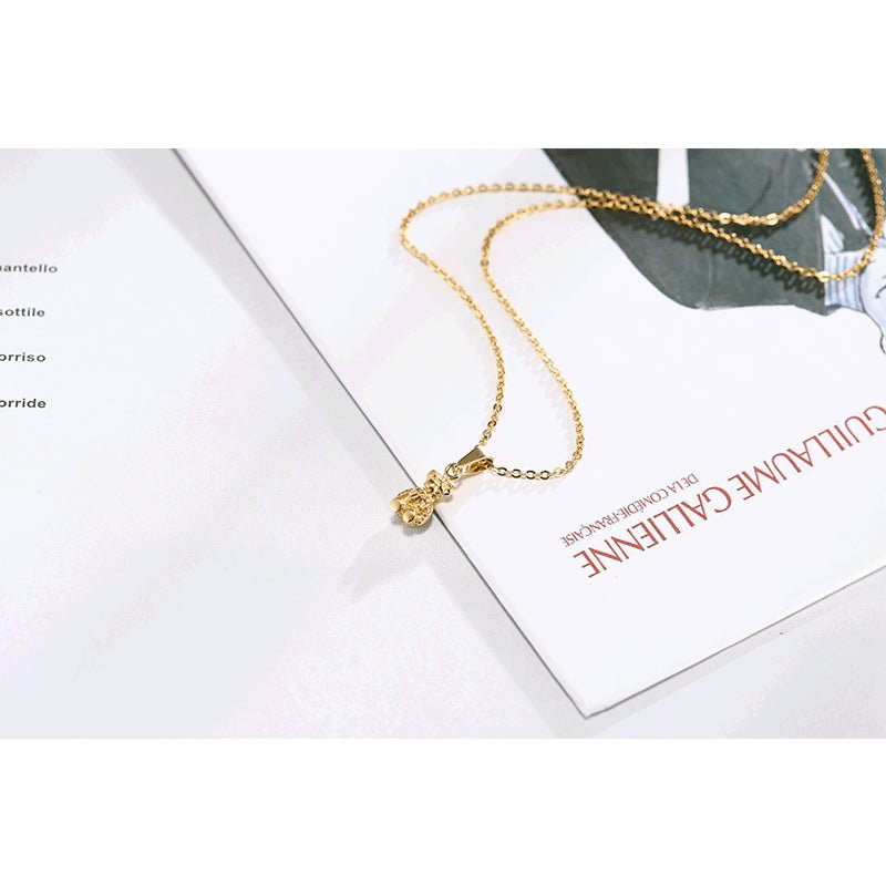 New Korean Version Of Cute Bear Cartoon Necklace Female Ins Trend Design Fashion Simple Girl Collarbone Chain