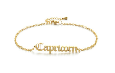 New product retro twelve constellation anklet real gold plating clavicle chain stainless steel anklet female
