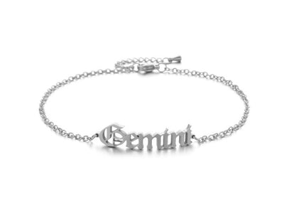 New product retro twelve constellation anklet real gold plating clavicle chain stainless steel anklet female