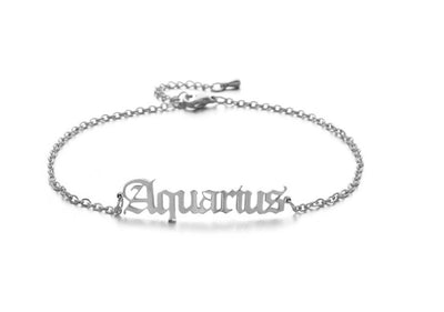 New product retro twelve constellation anklet real gold plating clavicle chain stainless steel anklet female