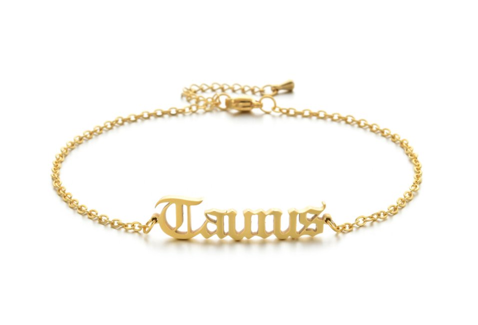 New product retro twelve constellation anklet real gold plating clavicle chain stainless steel anklet female