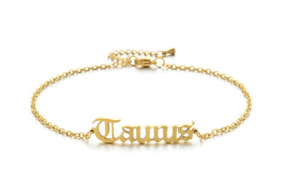 New product retro twelve constellation anklet real gold plating clavicle chain stainless steel anklet female