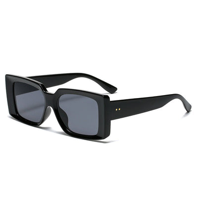 Unisex Retro Square Sunglasses with Vibrant Lenses and Unique Rice Nail Design