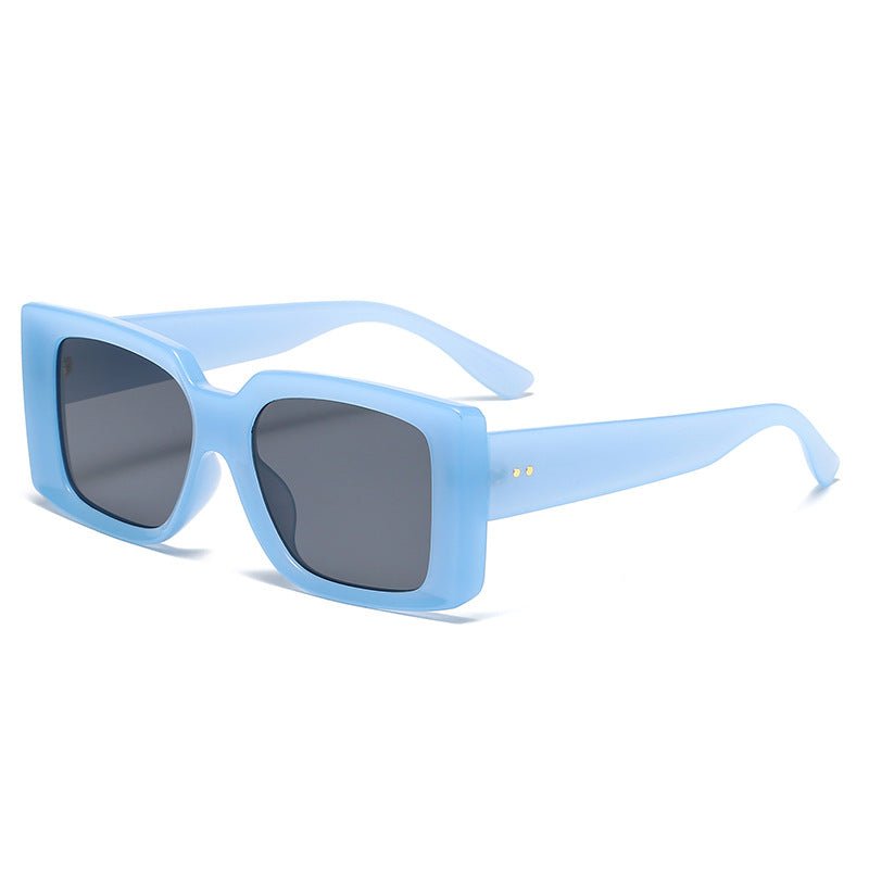 Unisex Retro Square Sunglasses with Vibrant Lenses and Unique Rice Nail Design