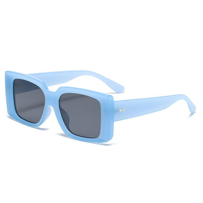 Unisex Retro Square Sunglasses with Vibrant Lenses and Unique Rice Nail Design