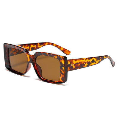 Unisex Retro Square Sunglasses with Vibrant Lenses and Unique Rice Nail Design