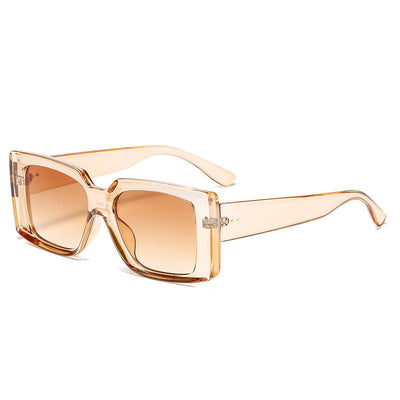 Unisex Retro Square Sunglasses with Vibrant Lenses and Unique Rice Nail Design