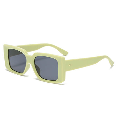 Unisex Retro Square Sunglasses with Vibrant Lenses and Unique Rice Nail Design