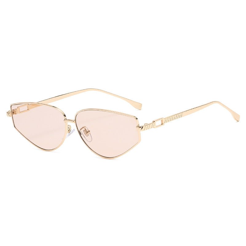 Trendy Metal Cat Eye Sunglasses for Men and Women - Retro Small Frame Style
