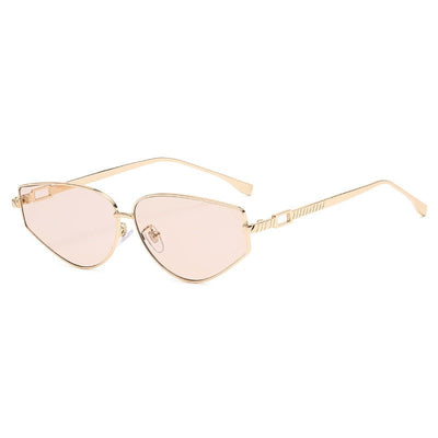 Trendy Metal Cat Eye Sunglasses for Men and Women - Retro Small Frame Style