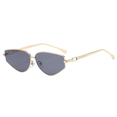 Trendy Metal Cat Eye Sunglasses for Men and Women - Retro Small Frame Style