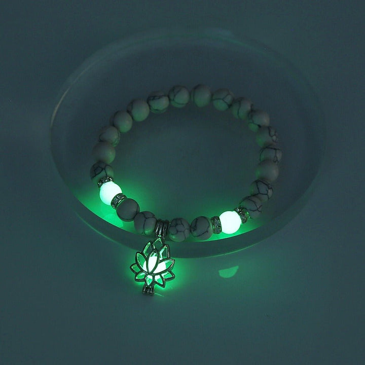 New Yoga Turquoise Glow Lotus Bracelet Multicolor Fluorescent Men's and Women's Fashion Accessories Bracelet
