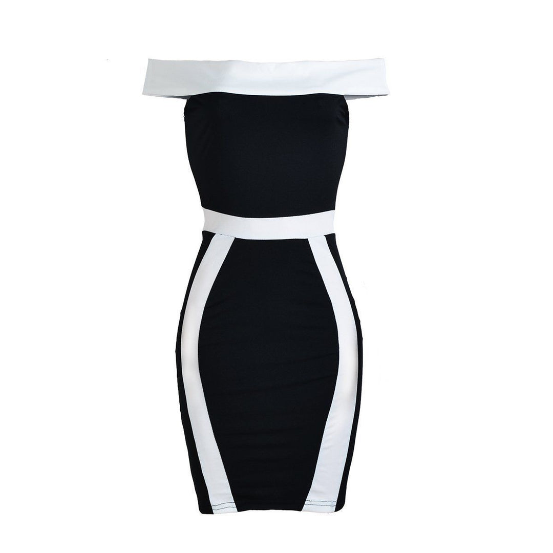 Chic Off Shoulder Striped Bodycon Dress for Women - Trendy Casual Party Attire with Short Sleeves