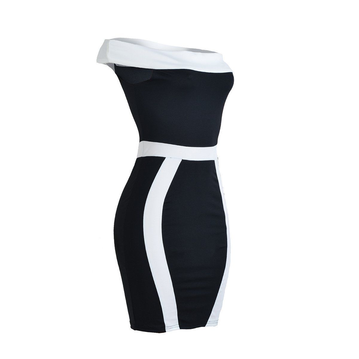 Chic Off Shoulder Striped Bodycon Dress for Women