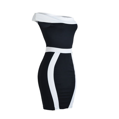 Chic Off Shoulder Striped Bodycon Dress for Women