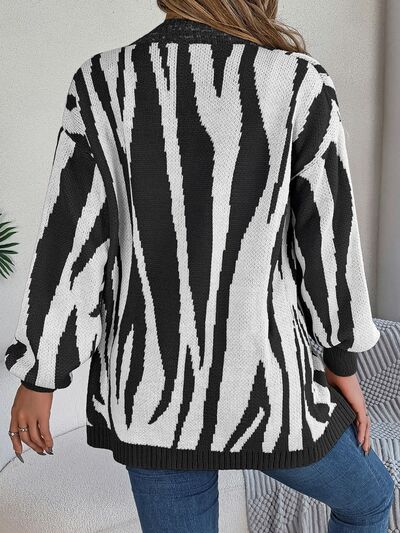 Fierce Fashion Open Front Cardigan in Chic Animal Print