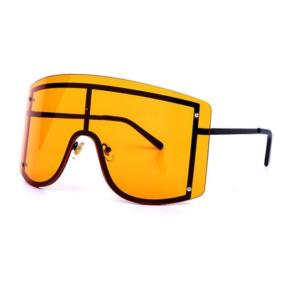 Chic Gradient Oversized Sunglasses for Women in Blue and Yellow