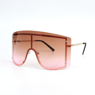 Chic Gradient Oversized Sunglasses for Women in Blue and Yellow