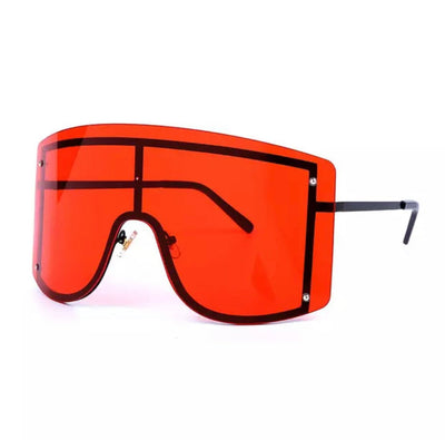 Vibrant Oversized Gradient Sunglasses for Women in Blue and Yellow