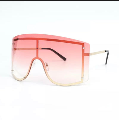 Vibrant Oversized Gradient Sunglasses for Women in Blue and Yellow