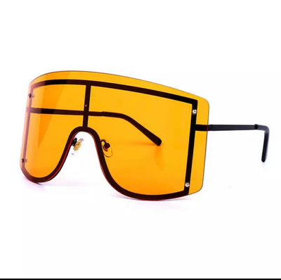 Vibrant Oversized Gradient Sunglasses for Women in Blue and Yellow