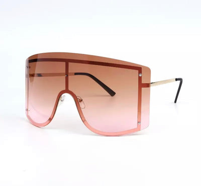 Vibrant Oversized Gradient Sunglasses for Women in Blue and Yellow