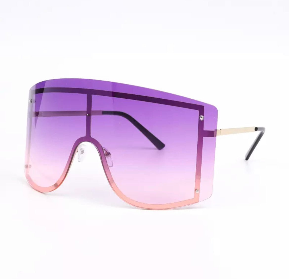 Vibrant Oversized Gradient Sunglasses for Women in Blue and Yellow