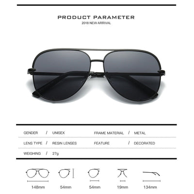 Classic Retro UV400 Pilot Sunglasses for Men and Women - Designer Driving Shades